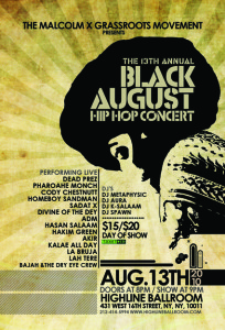 Black August Hip Hop Concert flyer