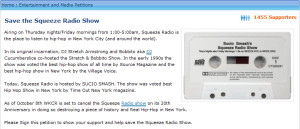 Save the Squeeze Radio Show Petition