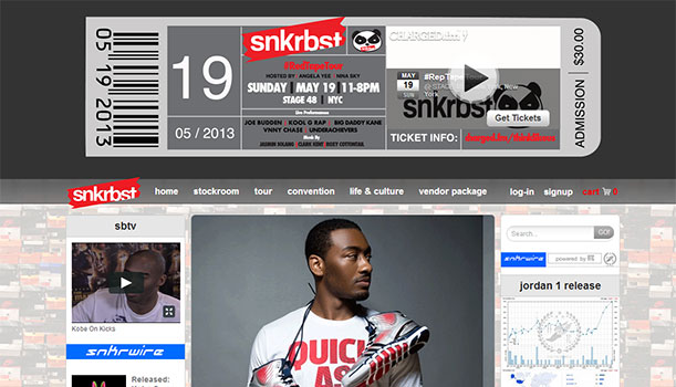 Snkrbst website - Sneaker expos, #RedTapeTour