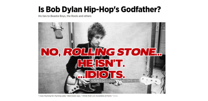 Bob Dylan hip-hop godfather